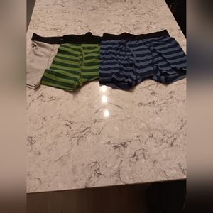 3 Arizona Jean Co boxer briefs, blue striped,green striped, and gray boys Lg